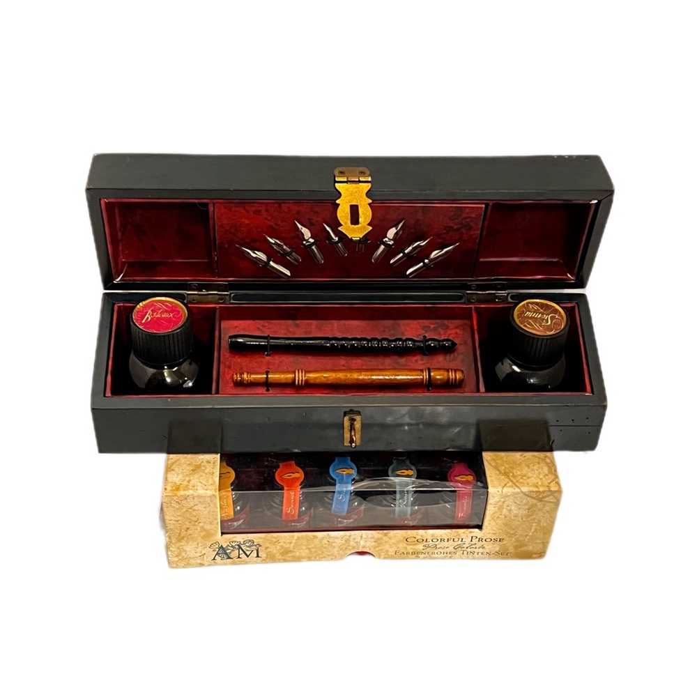 Authentic Models Arman Calligraphy  Pen And 8 Pc. Nib Set + Ink Set Of 12- MG127
